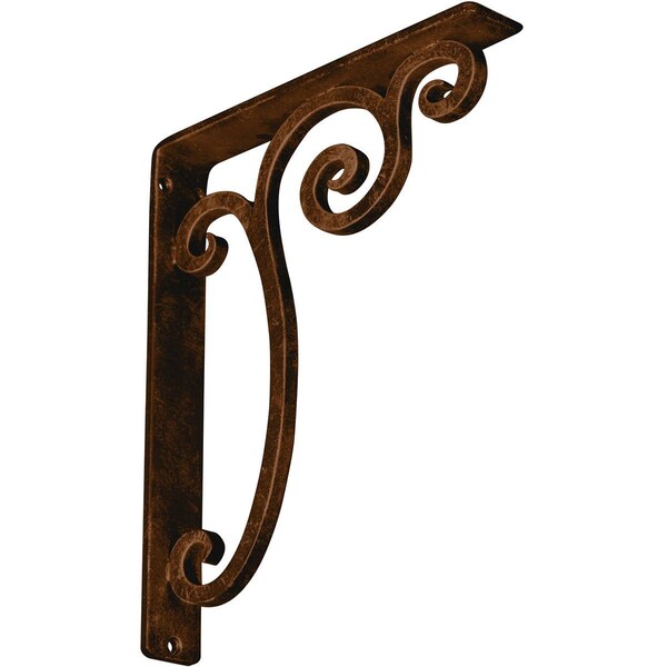 Ekena Millwork Avery Wrought Iron Bracket, (Single center brace), Antiqued Bronze 1 1/2"W x 10"D x 12"H BKTM01X10X12SAVABZ - main